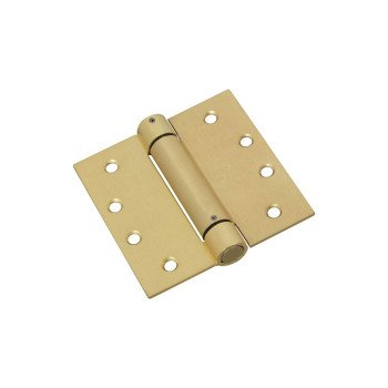 National Hardware N184-580 Spring Hinge, 4 in H Frame Leaf, Cold Rolled Steel, Brass, Removable Pin, Wall Mounting