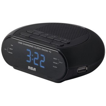 RCA RC207A Clock Radio, LED Display, Sleep and Snooze, Black Housing