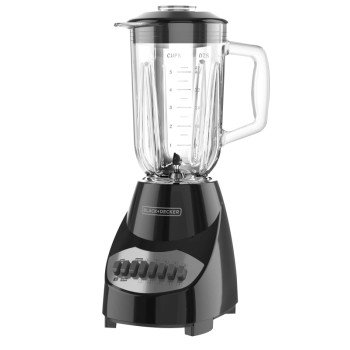 Black+Decker BL2010BG Countertop Blender, 40 oz Bowl, 550 W, 10-Speed, Plastic, Black, Glass Bowl