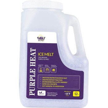 Salt Depot PH12J PURPLE HEAT Purple Heat Ice Melt, Crystalline, Purple, Slightly Aromatic, 12 lb, Jug