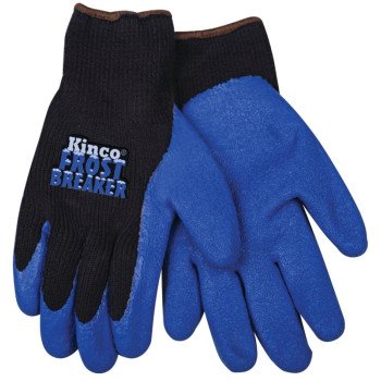 Frost Breaker 1789-L Protective Gloves, Men's, L, 11 in L, Regular Thumb, Knit Wrist Cuff, Acrylic, Black/Blue