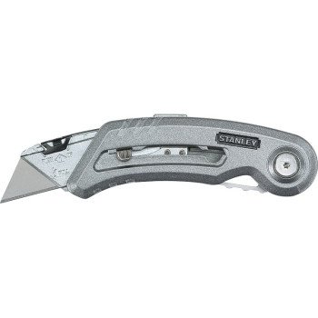 STANLEY 10-813 Utility Knife, 2-7/16 in L Blade, 2 in W Blade, Carbon Steel Blade, Ergonomic Handle, Gray Handle