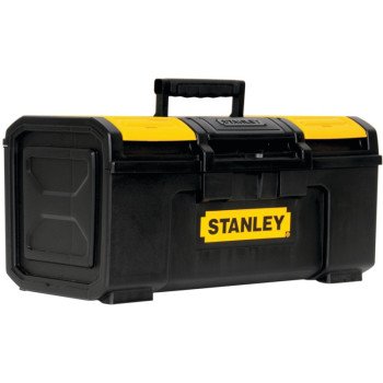 STANLEY STST19410 Tool Box, 30 lb, Polypropylene, Black/Yellow, 3-Compartment