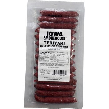 Iowa Smokehouse IS-8BSTT Beef Stick Stubbies, Teriyaki, 8 oz