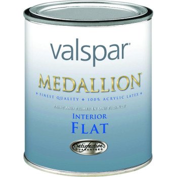 Valspar Medallion 1400 Series 1408-1QT Interior Paint, Flat Sheen, Pastel, 1 qt, 400 sq-ft Coverage Area