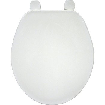 Bemis 70AR000 Toilet Seat, Round, Plastic, White, Adjustable Hinge