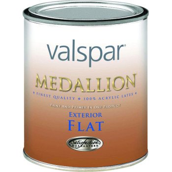 Valspar Medallion 45500 Series 455051QT Latex Paint, Flat, Clear, 1 qt