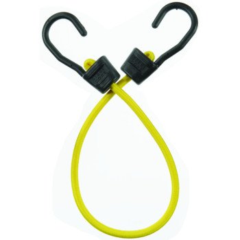 Keeper Ultra Series 06074 Bungee Cord, 24 in L, Rubber, Yellow, Hook End