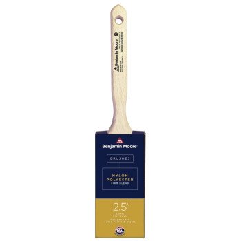 Benjamin Moore U61925-017 Paint Brush, Firm Brush, 2-15/16 in L Bristle, Nylon/Polyester Bristle, Flat Sash Handle