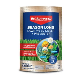 BioAdvanced 820059B Season Long Lawn Weed Killer and Preventer, Granular, Spreader Application, 10 lb