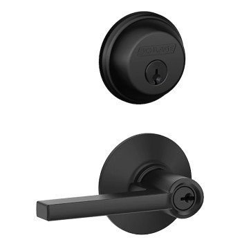 Schlage FB50 V LAT 622 Combination Lockset, Mechanical Lock, Lever Handle, Straight Design, Matte Black, 1 Grade