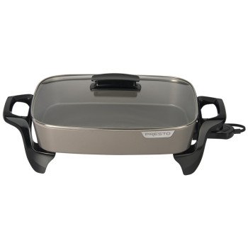 Presto 06852 Electric Skillet with Cover, 15-3/4 in W Cooking Surface, 11-3/4 in D Cooking Surface, 1500 W