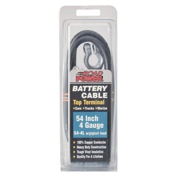 CCI Maximum Energy 54-4L Battery Cable with Lead Wire, 4 AWG Wire, Black Sheath