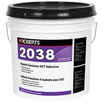 Roberts 2038RB015 Asphalt Emulsion Adhesive, Black, 4 gal Pail