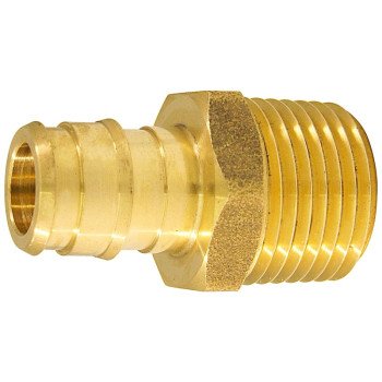 Apollo EPXMA1212 Pipe Adapter, 1/2 in, PEX-A Barb x MPT, Brass, 200 psi Pressure