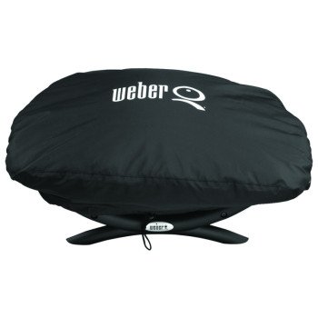 Weber 7110 Grill Cover, 17-1/4 in W, 12-1/2 in H, Polyester, Black