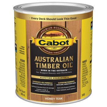 Cabot 140.0003458.005 Australian Timber Oil, Honey Teak, Liquid, 1 qt, Can