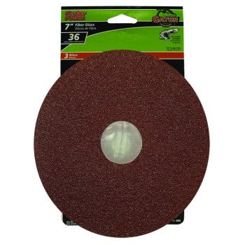 7IN FIBER DISC 36GRIT 3PK