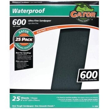 Gator 3280 Sanding Sheet, 11 in L, 9 in W, 600 Grit, Silicone Carbide Abrasive