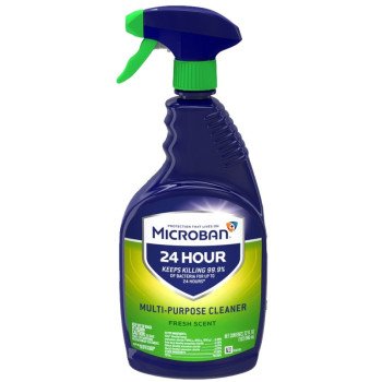 Microban 48587 Cleaner, 32 oz, Spray Bottle, Liquid, Fresh, Clear