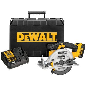 DEWALT DCS391P1 Circular Saw Kit, Battery Included, 20 V, 6-1/2 in Dia Blade, 0 to 50 deg Bevel