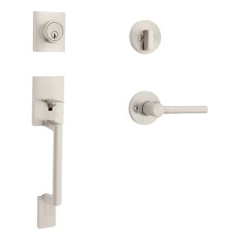 Weiser Safe Lock Branton 9SH11000-025 Handleset with Reminy Lever, 3 Grade, Satin Nickel