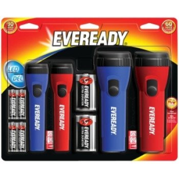 Eveready EVM5511S Flashlight, AA, D Battery, Alkaline Battery, LED Lamp, 8 Lumens Lumens, 125 hr Run Time