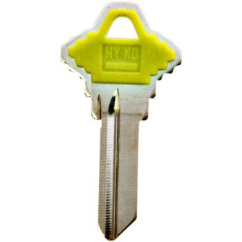 Hy-Ko 13005SC1PY Key Blank, Brass/Plastic, For: Schlage Cabinet, House Locks and Padlocks