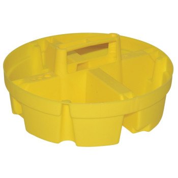 Bucket Boss 15051 Bucket Stacker, Plastic, Yellow, 10-1/4 in Dia x 4-1/2 in H Outside, 4-Compartment