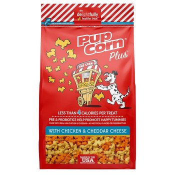 Pupcorn Plus 738039208981 Dog Treat, Cheddar Cheese, Chicken Flavor, 27 oz Case