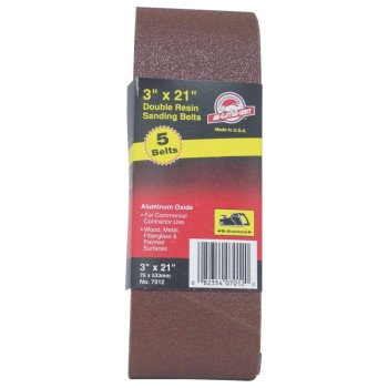 Gator 7011 Sanding Belt, 3 in W, 21 in L, 80 Grit, Medium, Aluminum Oxide Abrasive