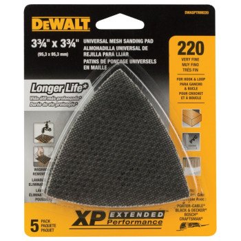 DEWALT DWASPTRIM220 Mesh Sandpaper, 220 Grit, Very Fine, Silicone Carbide Abrasive, 3-3/4 in L