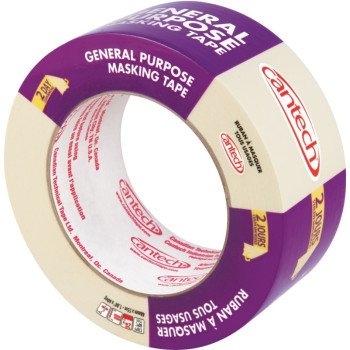 Cantech 307 Series 307-48 Masking Tape, 55 m L, 48 mm W, Crepe Paper Backing, Natural