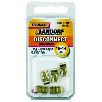 Jandorf 60882 Disconnect Terminal, 16 to 14 AWG Wire, Copper Contact, 5/PK