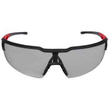 Milwaukee 48-73-2105 Safety Glasses, Unisex, Anti-Scratch Lens, Polycarbonate Lens, Plastic Frame, Black/Red Frame