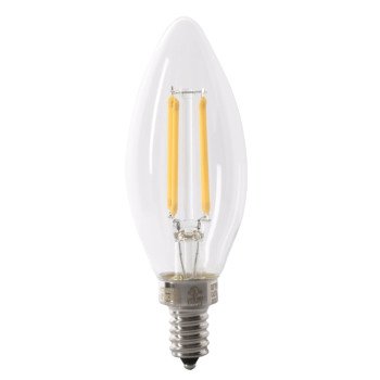 Feit Electric BPCTF40/927CA/FIL/2 LED Bulb, Specialty, Torpedo Tip Lamp, 40 W Equivalent, E12 Lamp Base, Dimmable