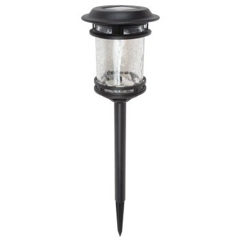 Boston Harbor 26073 Solar Stake Light, NI-Mh Battery, AA Battery, 1-Lamp, Plastic and Glass Fixture, Black