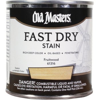 Old Masters 61316 Fast Dry Stain, Fruitwood, Liquid, 1/2 pt