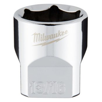 Milwaukee 45-34-9069 Socket, 13/16 in Socket, 3/8 in Drive, 6-Point, Chrome Vanadium Steel, Chrome