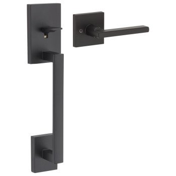 Weiser San Clemente Series GLA7771SCE/HFL514 Door Handleset, Matt Black 2-3/8, 2-3/4 in Backset, 1-3/4 in Thick Door