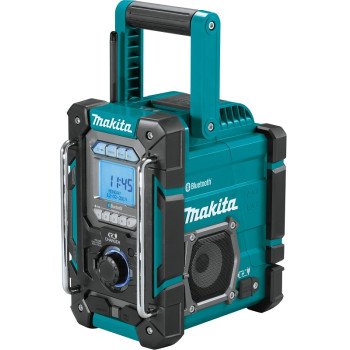 Makita XRM10 Job Site Charger/Radio, Tool Only, 12/14 V, 5 Ah, Bluetooth, Includes: AC Adapter, Radio