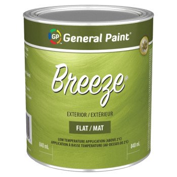 General Paint Breeze 70-049-14 Exterior Paint, Flat, Deep Base, 1 qt