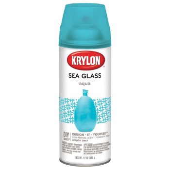 Krylon K09057000 Spray Glass Spray Paint, Sea Glass, Aqua, 12 oz, Aerosol Can