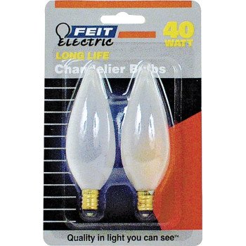 Feit Electric BP40CTF Incandescent Lamp, 40 W, Torpedo Tip Lamp, Candelabra E12 Lamp Base, 2700 K Color Temp