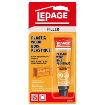 LePage Plastic Wood 1980356 Wood Filler, Liquid, Acetone, Creamy, 30 mL Tube