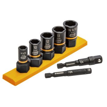 GearWrench Bolt Biter Series 87911 Socket Set, Chrome Molybdenum Alloy, Black Oxide, Includes: Socket Rail