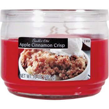 Candle-Lite 1879021 Scented Candle, Apple Cinnamon Crisp Fragrance, Crimson Candle