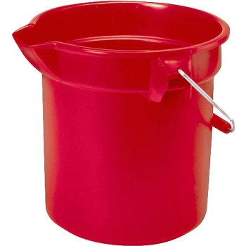 Rubbermaid FG296300RED Bucket, 10 qt, 10-1/2 in Dia, Plastic, Red