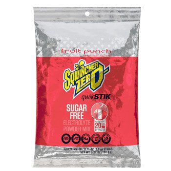 Sqwincher Qwik Stik ZERO Series 159060102 Drink Mix, Sugar-Free, Powder, Fruit Punch Flavor, 0.11 oz Stick