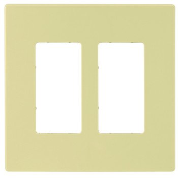 Eaton Cooper Wiring PJ PJS262V Wallplate, 4.87 in L, 4.94 in W, 2 -Gang, Polycarbonate, Ivory, High-Gloss